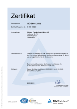 Zertifikat ISO9001:2015